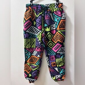 GS-115 Men’s Multicolor Geometric Jogger windbreaker pants L